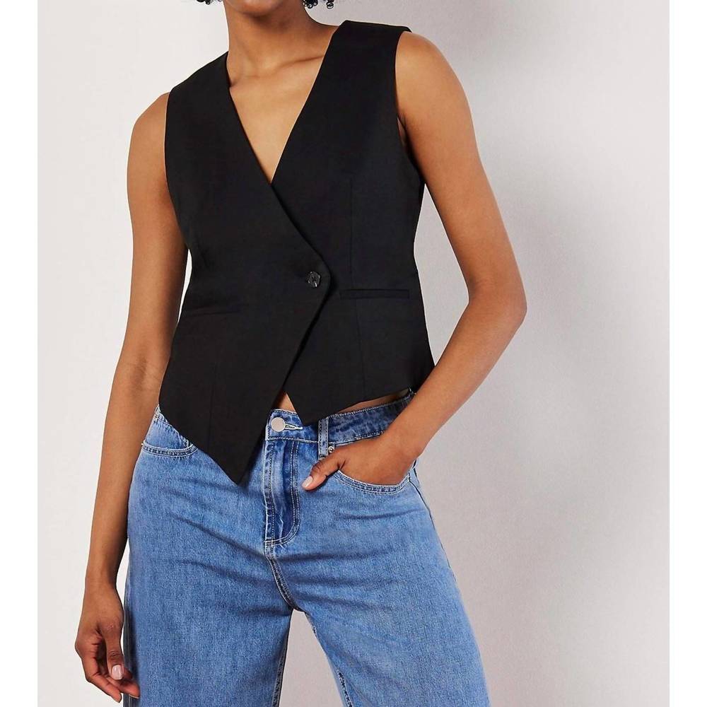 NEW APRICOT asymmetric vest in black